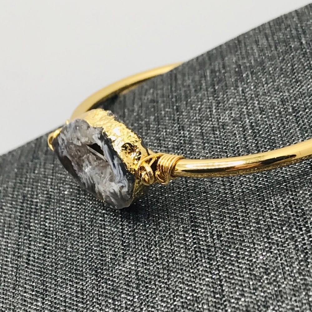 Natural Geode Stone Slice Bracelet - Picture 2 of 2